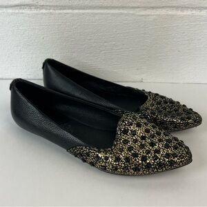 Elliott Lucca Black Studded Flats, 6